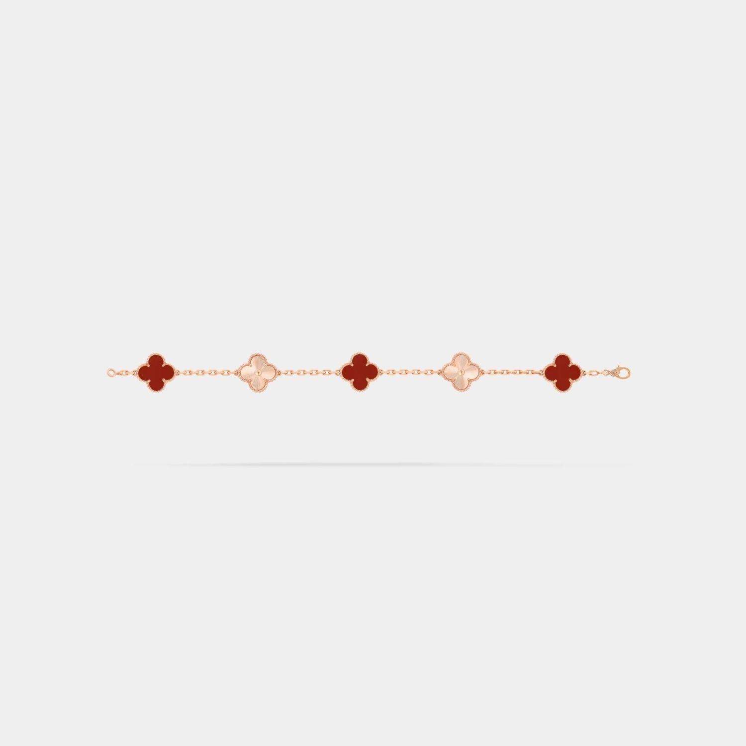 Alhambra Rose Gold Motifs Bracelet Carnelian
