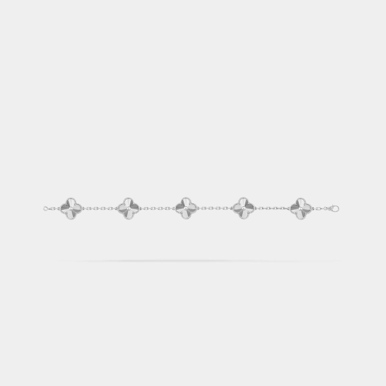 Alhambra White Gold Motifs Bracelet