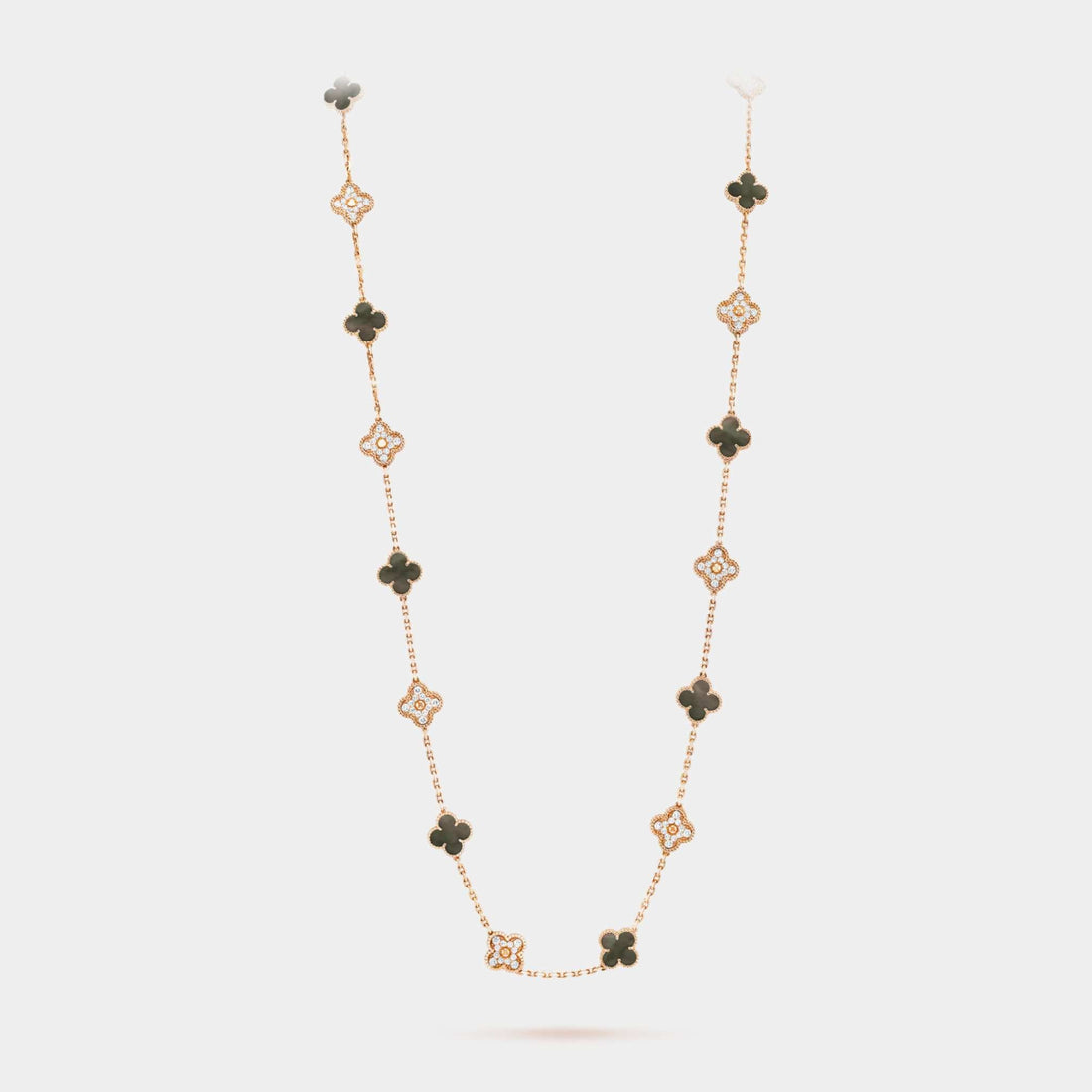 Vintage Alhambra Necklace 20 Motifs Rose Gold &amp; MOP