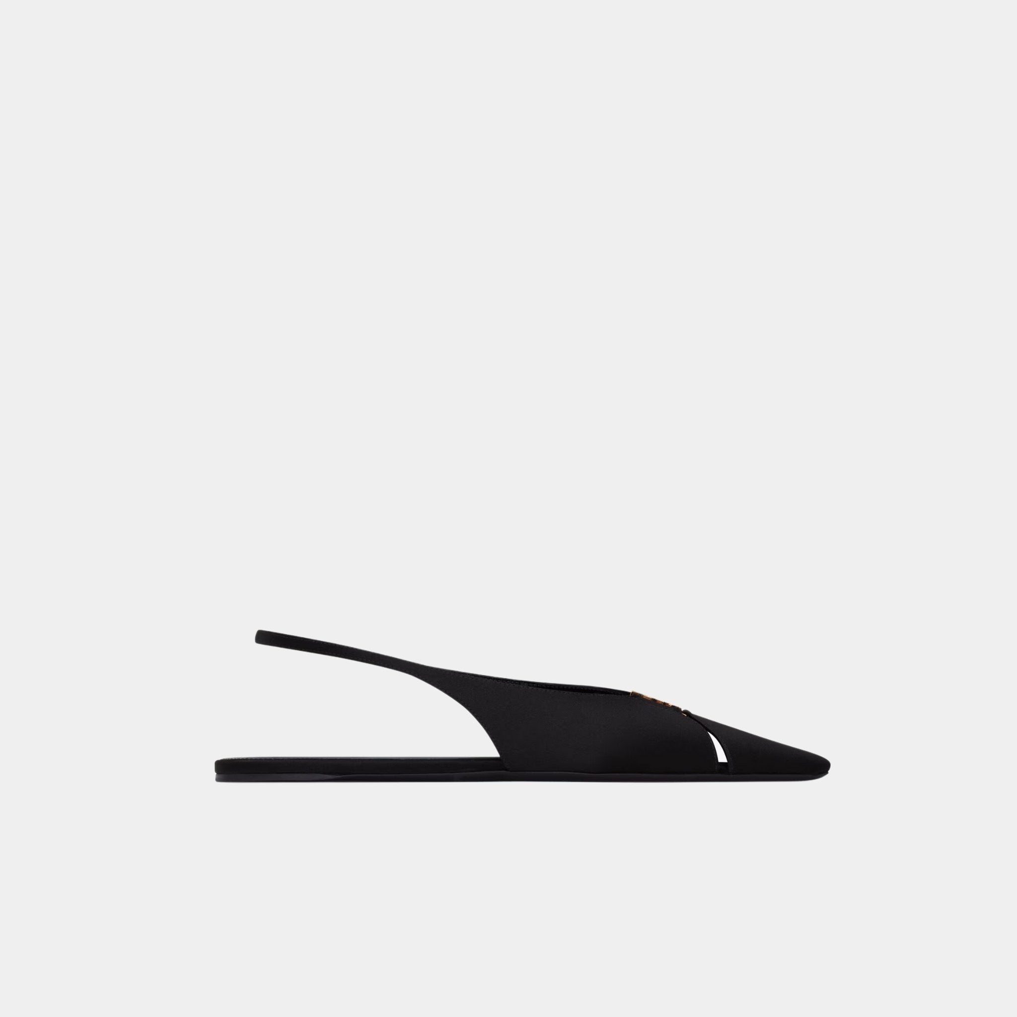 Babylone Slingback Flats In Satin Crepe