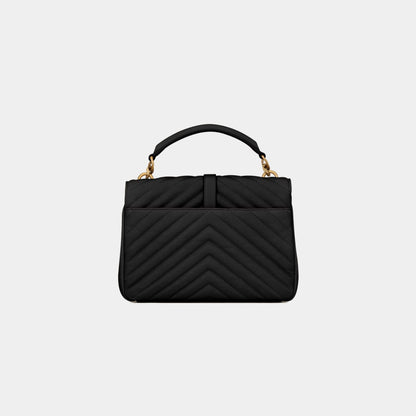 College Medium Quilted Leather Bronze Hardware
