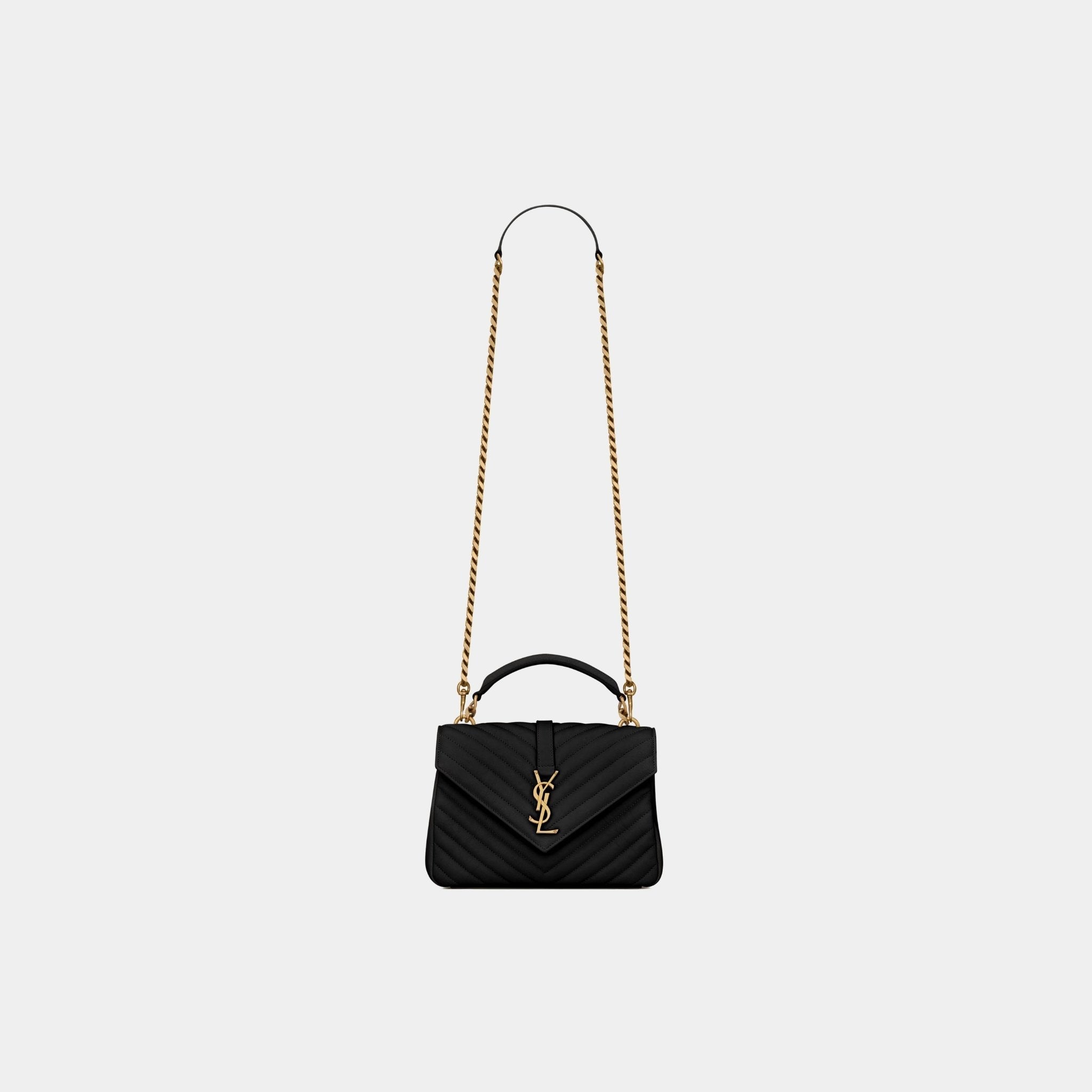 College Medium Quilted Leather Bronze Hardware