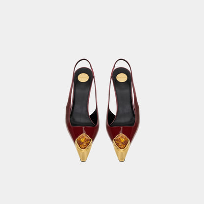 Loulou Patent Leather Slingbacks