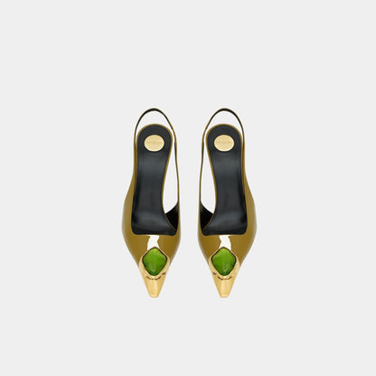 Loulou Patent Leather Slingbacks