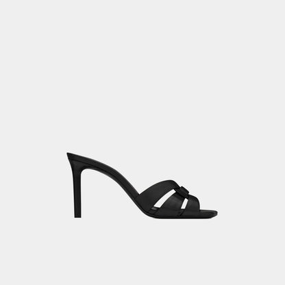 Tribute Heeled Mules In Smooth Leather