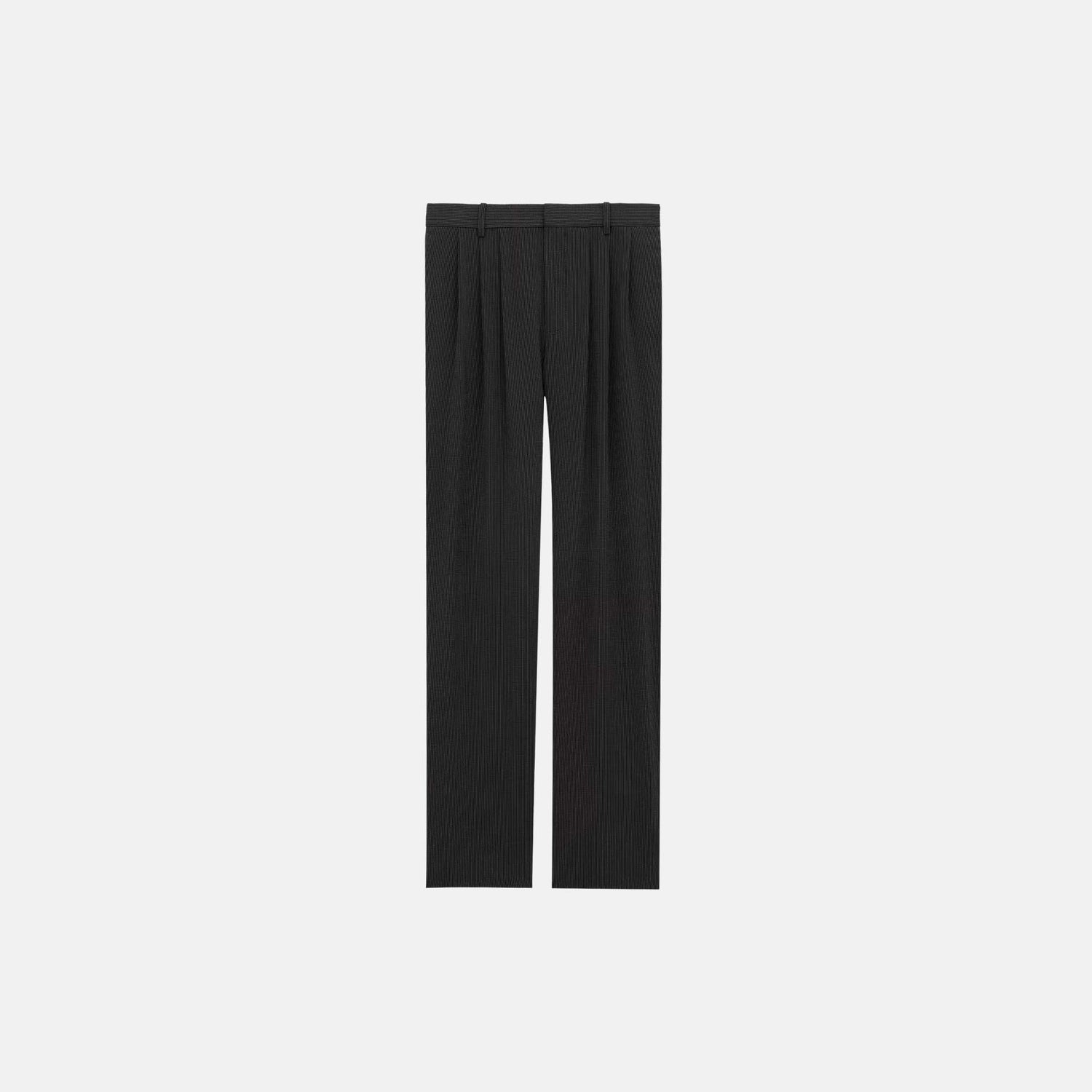 Baggy Pants In Striped Canvas