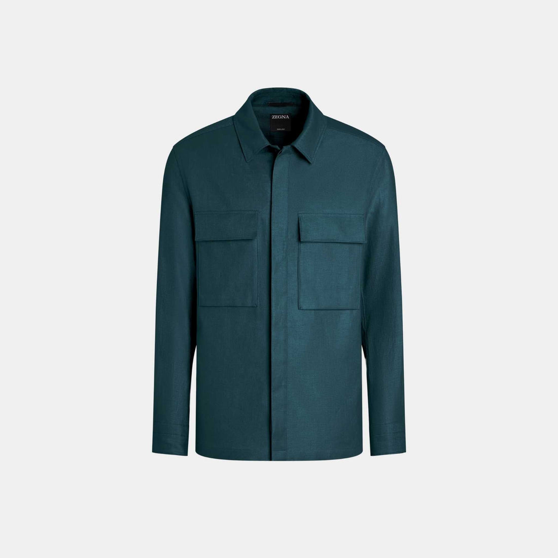 Oasi Lino Overshirt WIth Hidden Button Closure