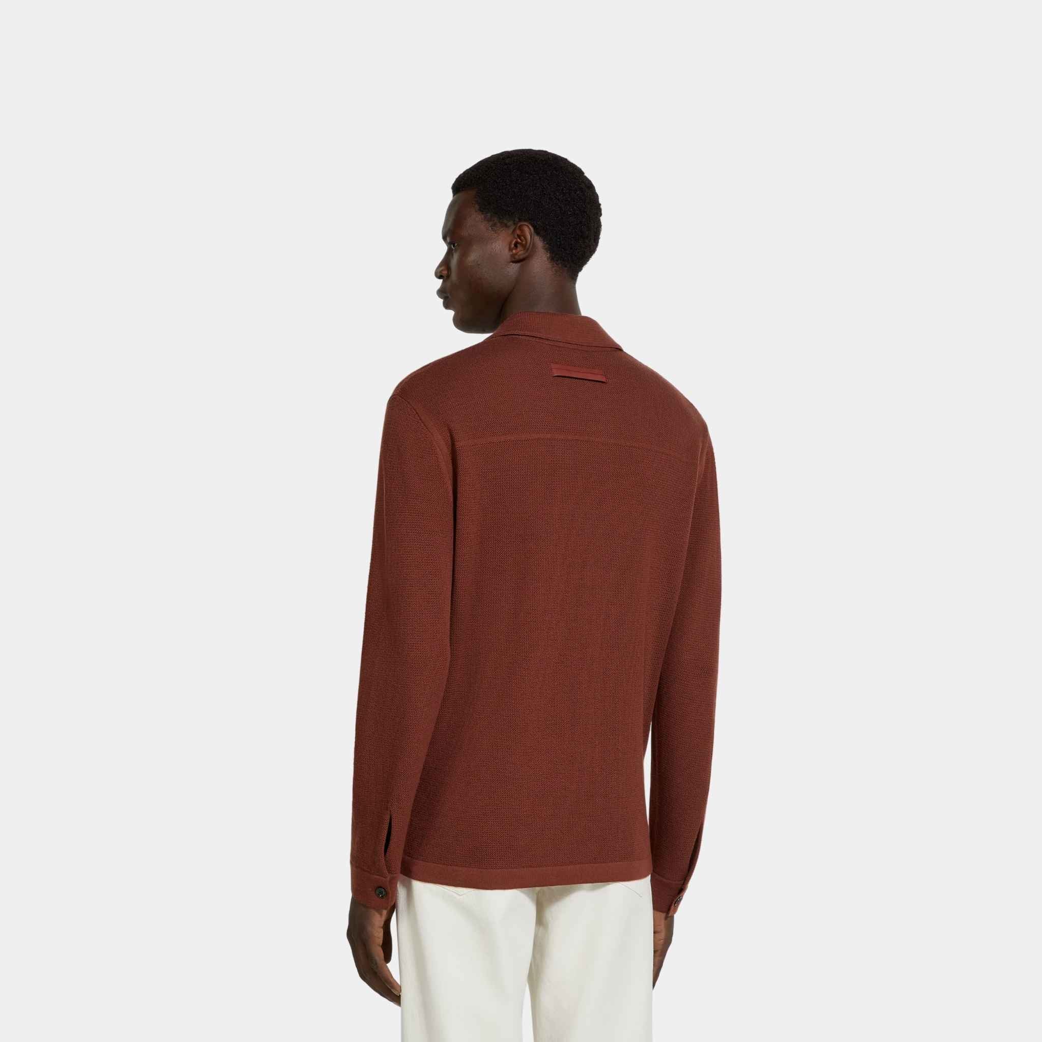 Wool Shirt With Tridimensional Stitch