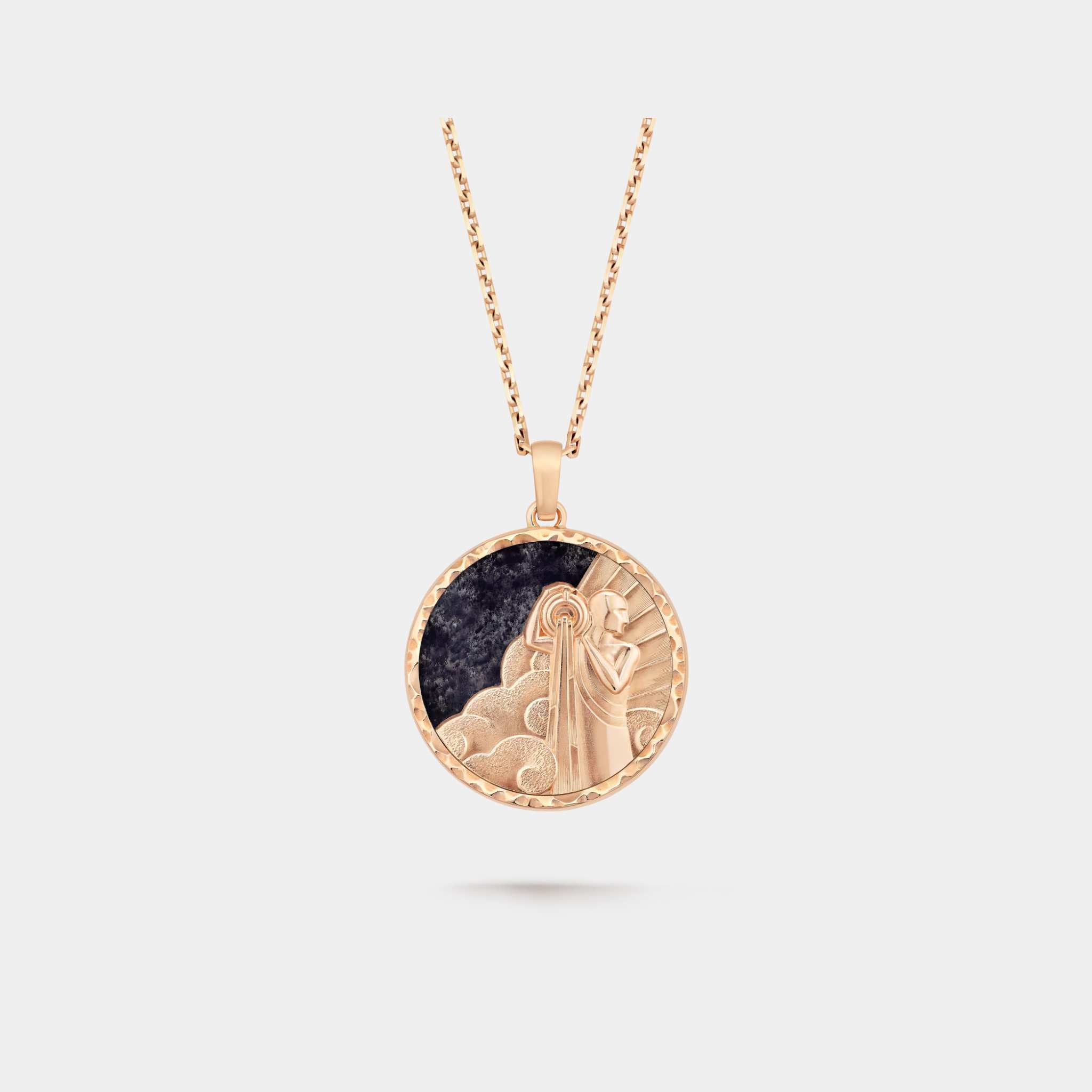 Zodiaque Long Necklace Aquarii Rose Gold Aventurine