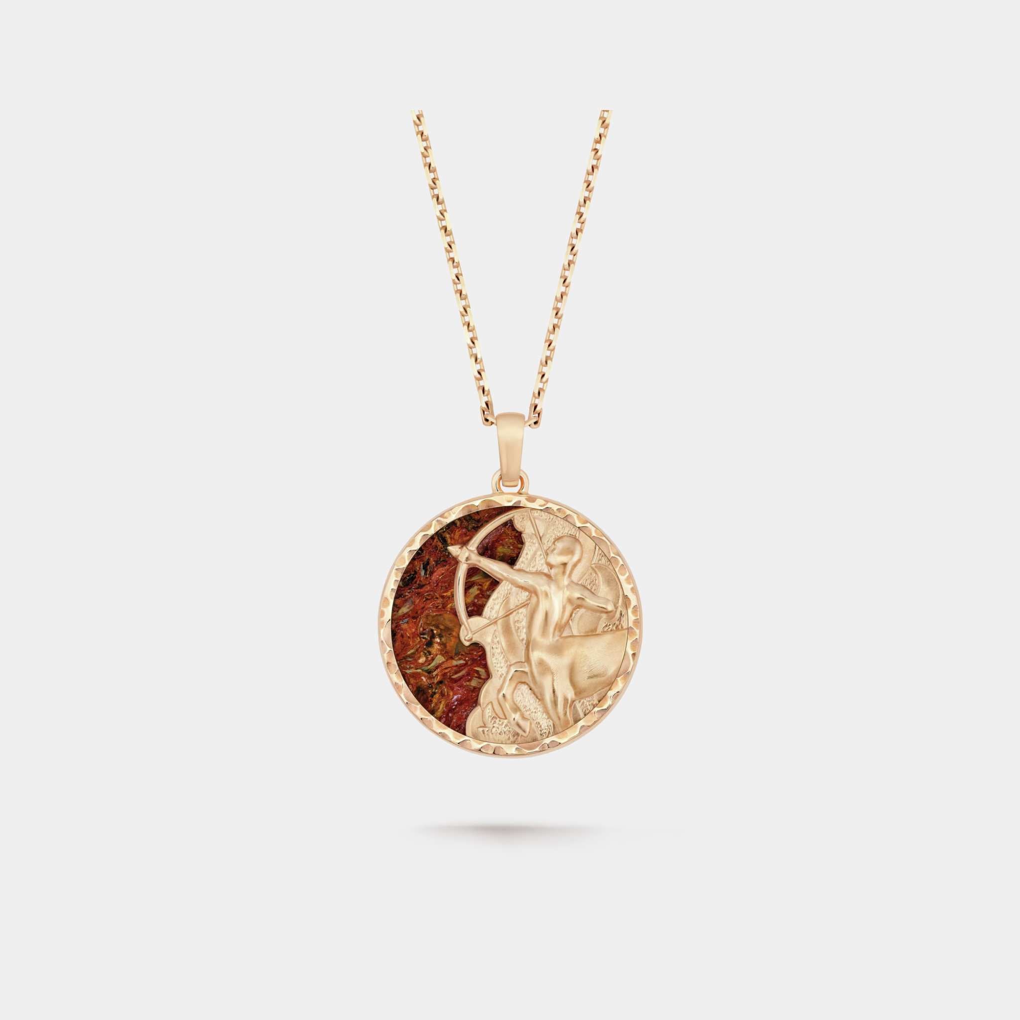 Zodiaque Long Necklace Sagittarii Rose Gold Pietersite
